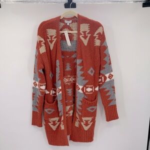 Warm & Cozy Lifestyle Southwestern Design Cardigan - Size M